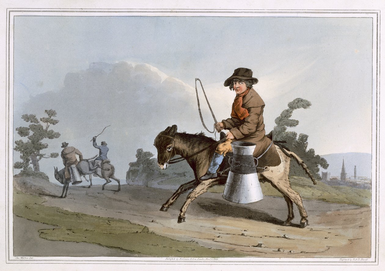 The Milk Boy, graverad av Robert Havell the Elder, utgiven 1814 av Robinson and Son, Leeds. av George Walker