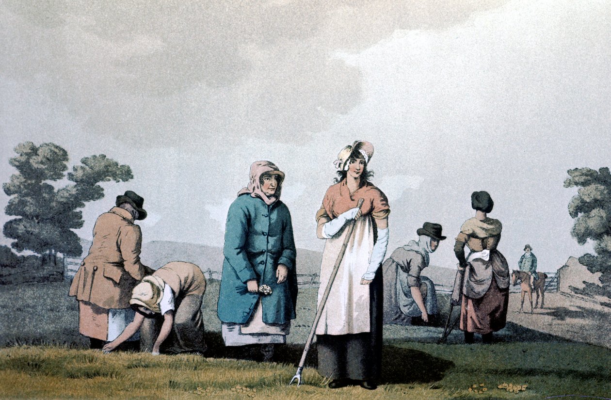 Lowkers - kvinnor som renade majs, 1814 av George Walker of Seacroft