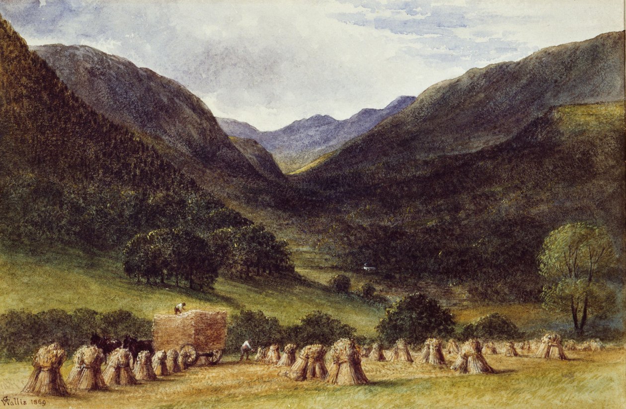 Harvest Time, Llyn Crafnant, North Wales, 1869 av George Augustus Wallis