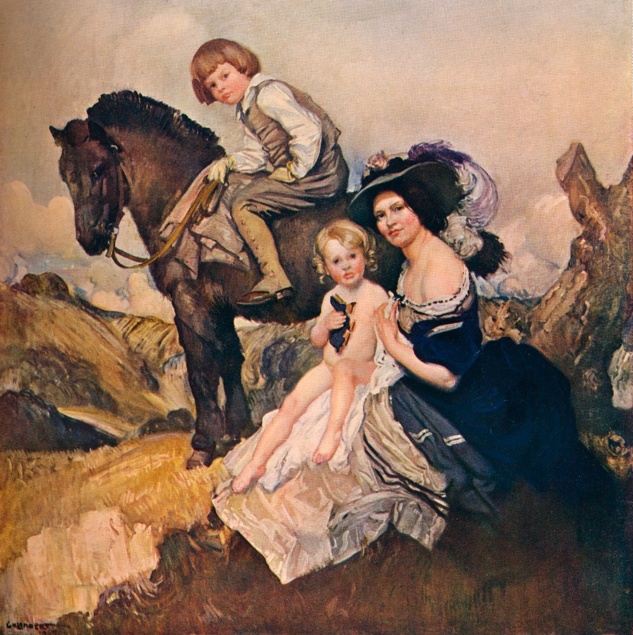Porträttgrupp, 1908 av George Washington Lambert