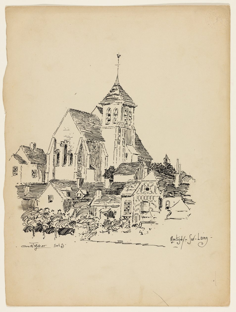 Kyrka i Montigny-Sur-Loing, Frankrike, Reseskiss av George Washington Maher