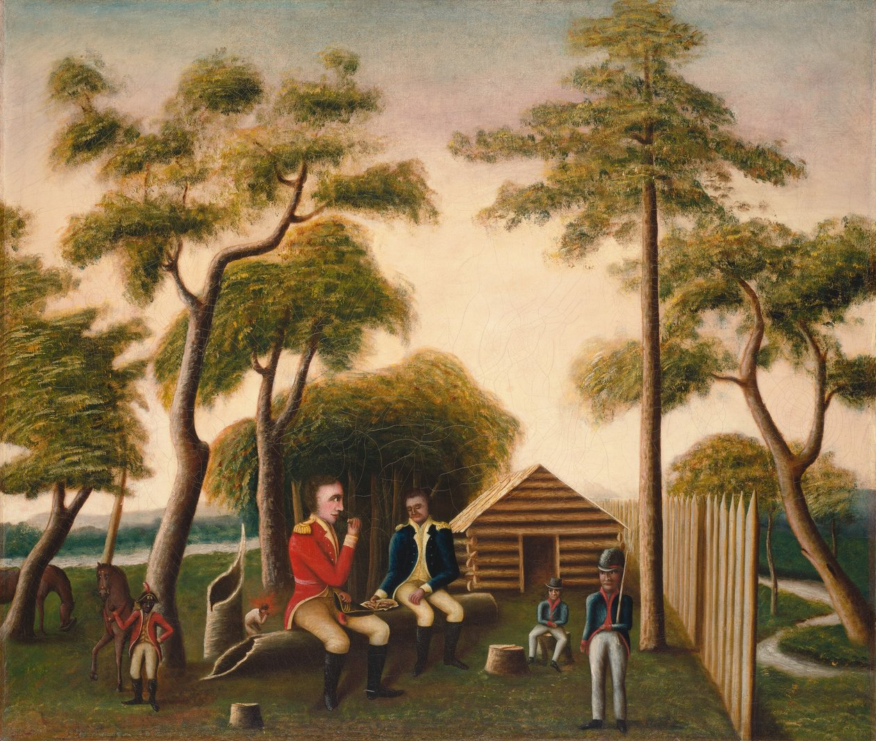 Marion festar den brittiska officeren på sötpotatis, 1848. av George Washington Mark