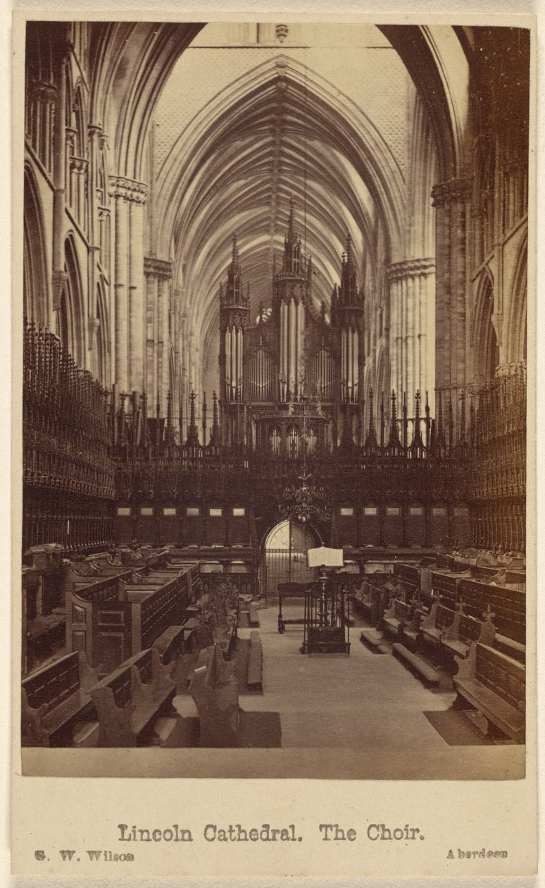 Lincoln Cathedral. Kören. av George Washington Wilson