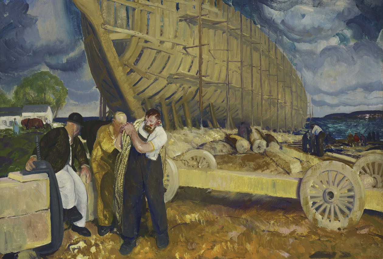 Skeppsbyggare, 1916 av George Wesley Bellows