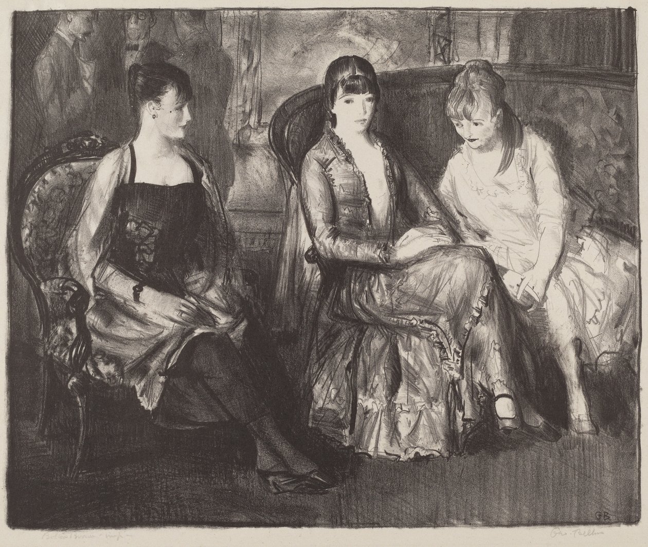 Elsie, Emma och Marjorie, andra stenen, 1921. av George Wesley Bellows