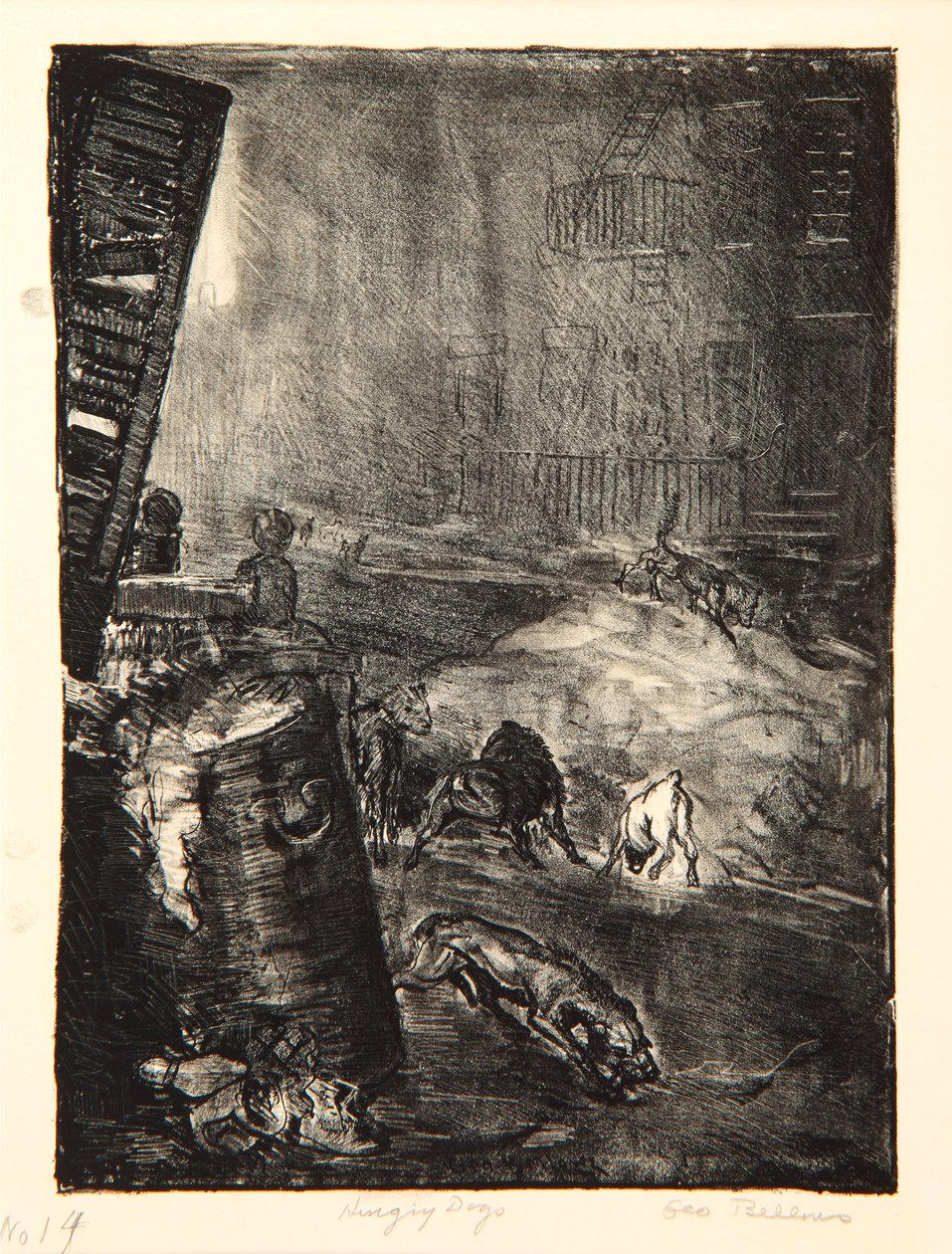 Hungriga hundar, Second Stone, 1916 av George Wesley Bellows