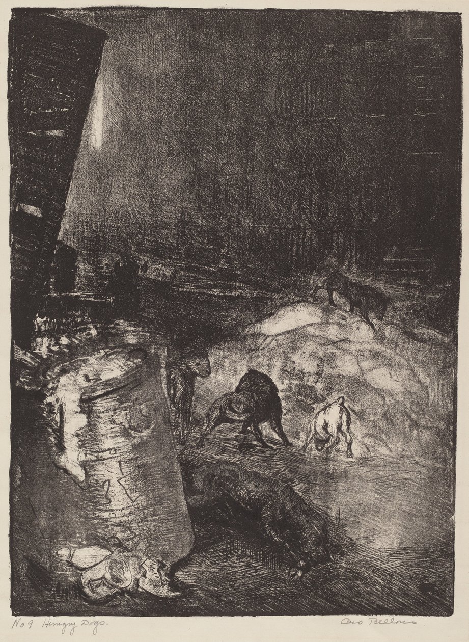 Hungry Dogs, andra stenen, 1916. av George Wesley Bellows