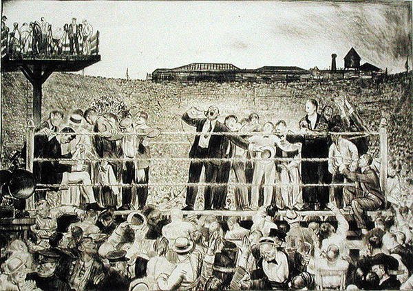 Vi presenterar Georges Carpentier (1894-1975): Dempsey-Carpentier-kampen av George Wesley Bellows
