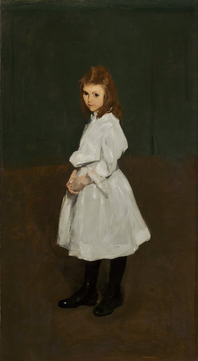 Liten flicka i vitt Queenie Burnett, 1907. av George Wesley Bellows