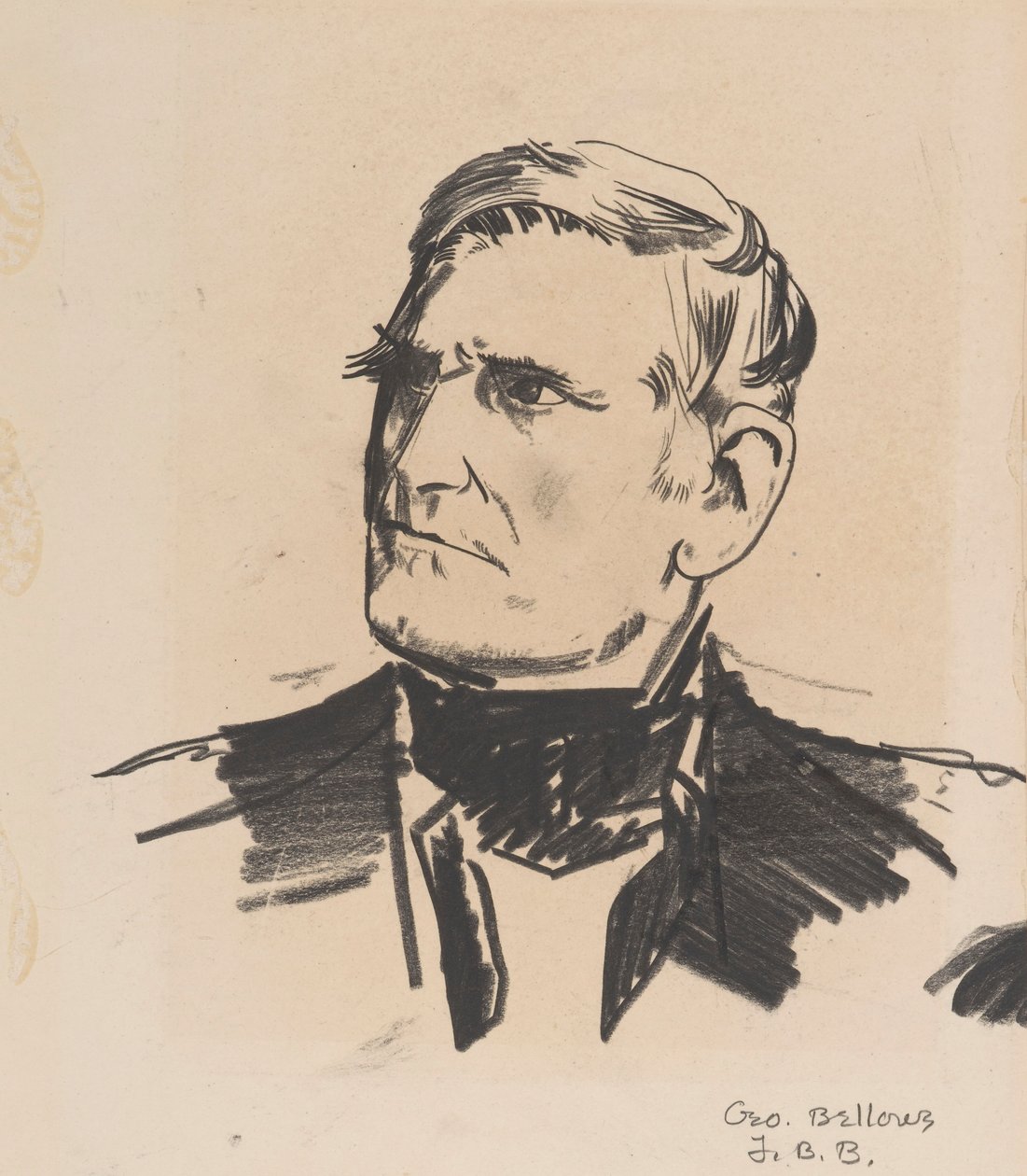 Porträtt av en man, ca 1922 (litokrita på papper) av George Wesley Bellows