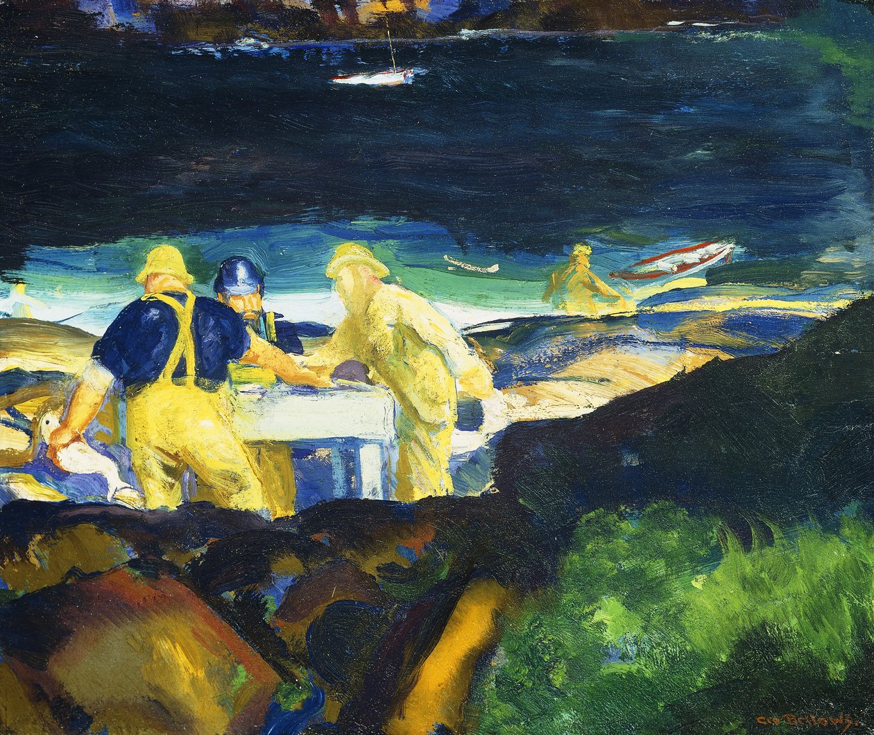 Vårda hummerfällorna, tidig morgon, av George Wesley Bellows