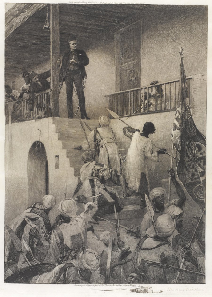 General Gordons död i händerna på Mahdis-anhängarna 26 januari 1885 av George William Joy