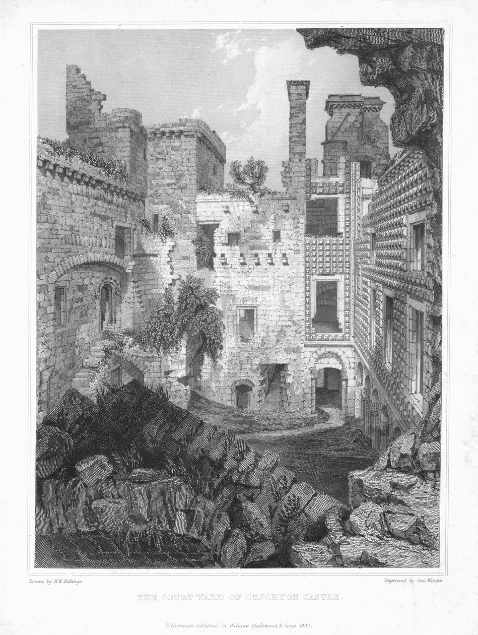 Courtyard of Crichton Castle, c1847. av George Winter