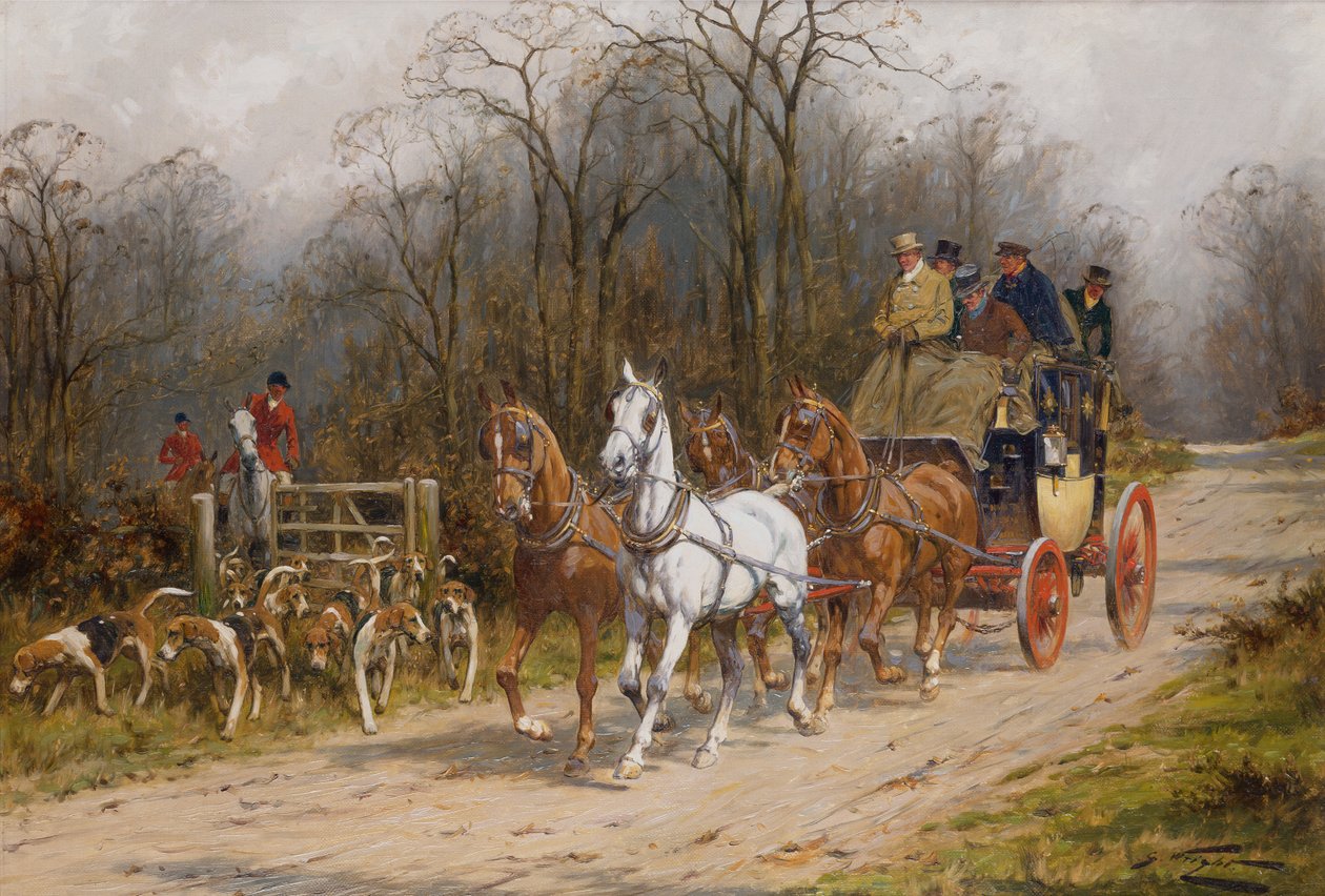 På en öppen väg (olja på duk) av George Wright