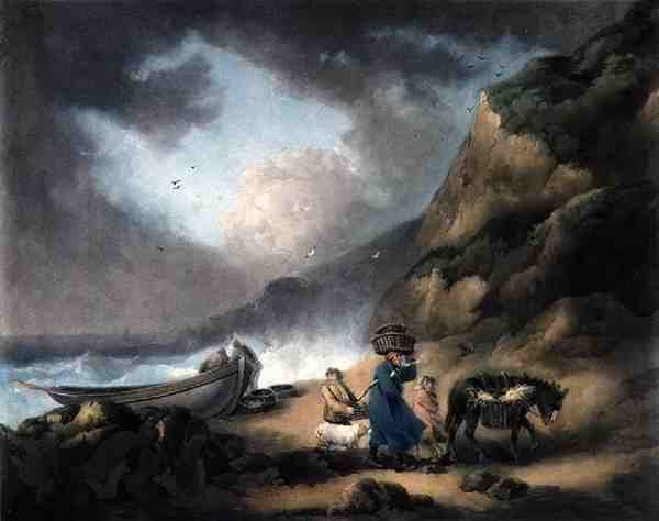 Fiskare, graverad av James Ward (1769-1859), pub. av J.R. Smith, 1793 (mezzotintgravyr) (par 125518) av George after Morland