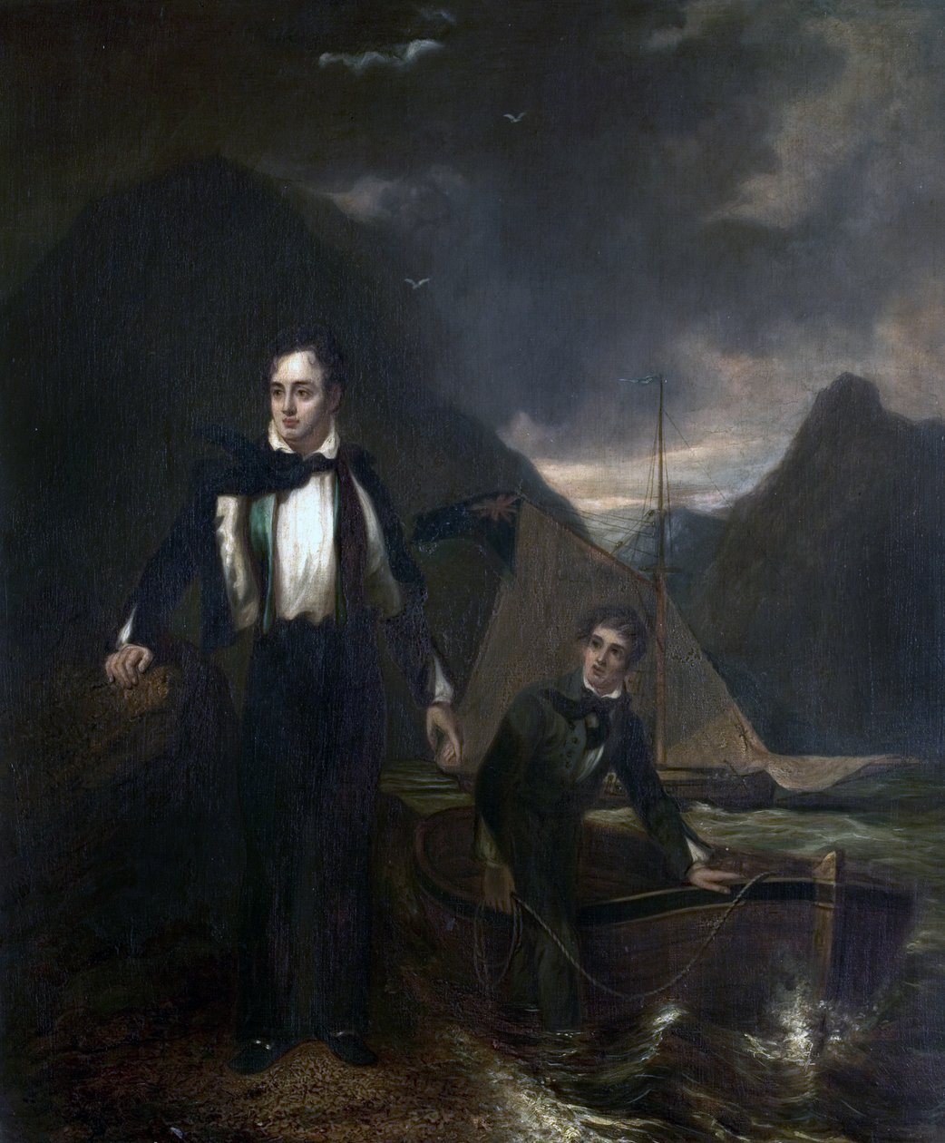 6:e Lord Byron och hans tjänare Robert Rushton av George after Sanders