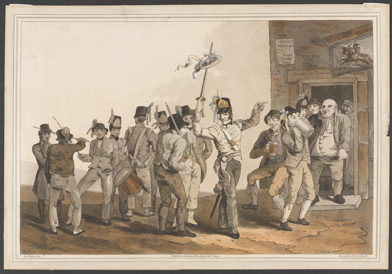 A Recruiting Sergeant of the 33rd Regiment of Foot, 1814 (färgad akvatint) av George after Walker