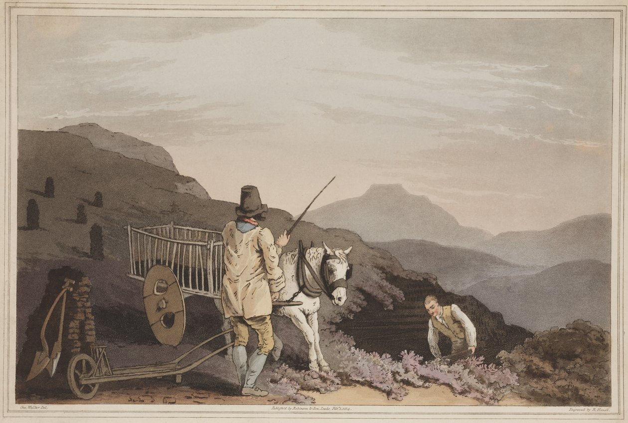 Torvvagnen, från The Costume of Yorkshire, graverad av Robert Havell, 1814 (handfärgad akvatint) av George after Walker
