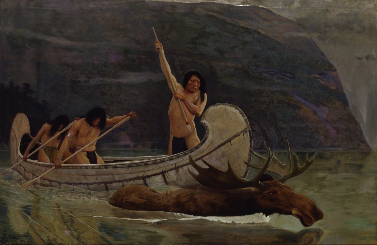 Älgjakten, 1888. av George de Forest Brush