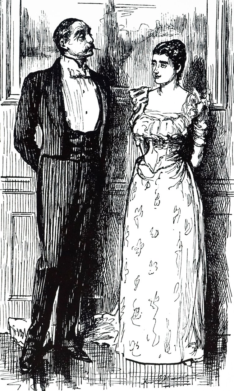 En tecknad film med titeln "Psykiskt samhälle". Illustrerad av George du Maurier (1834-1896), en fransk-brittisk serietecknare och författare av George du Maurier