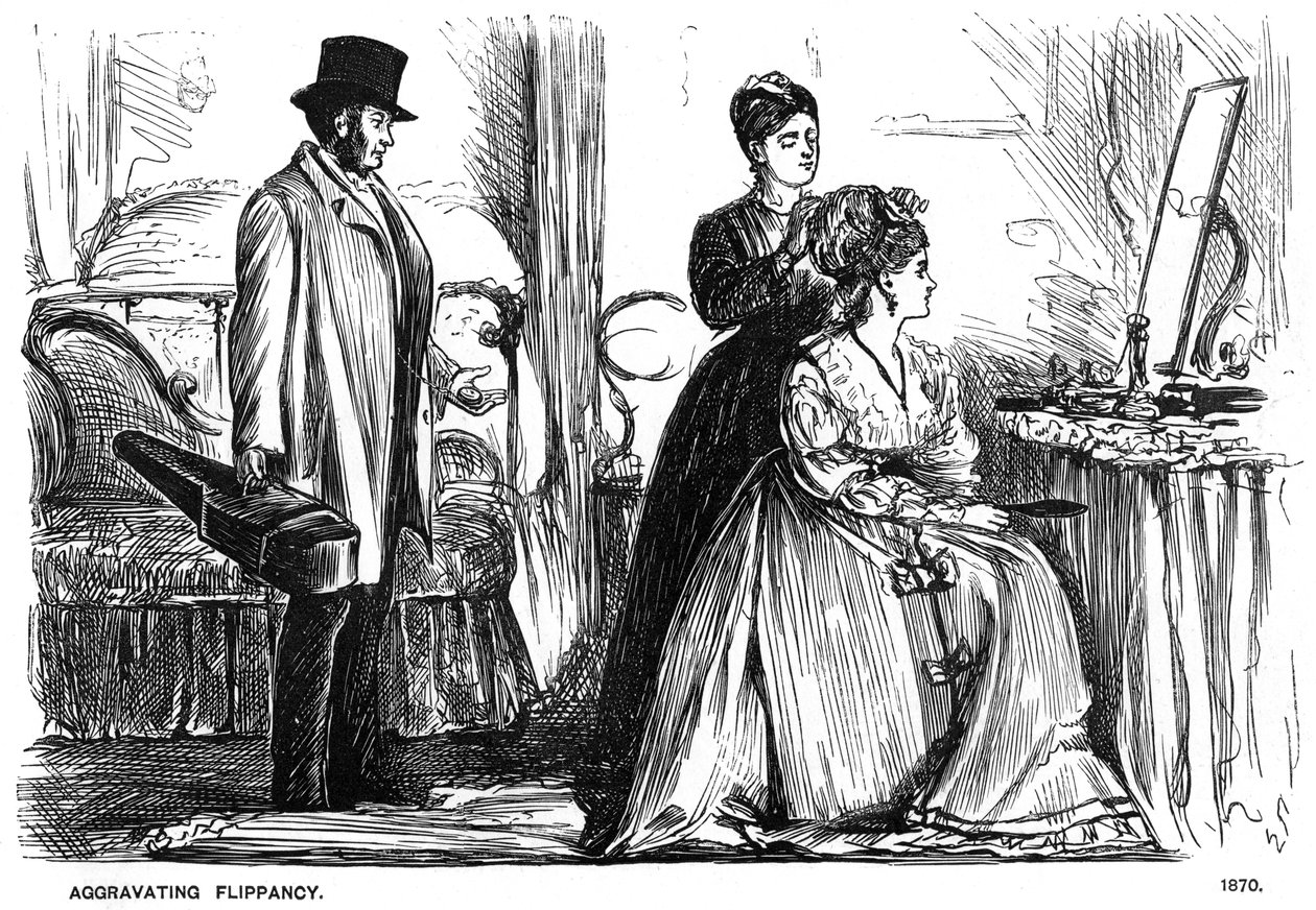 Försvårande flippans, 1870 1891. av George du Maurier