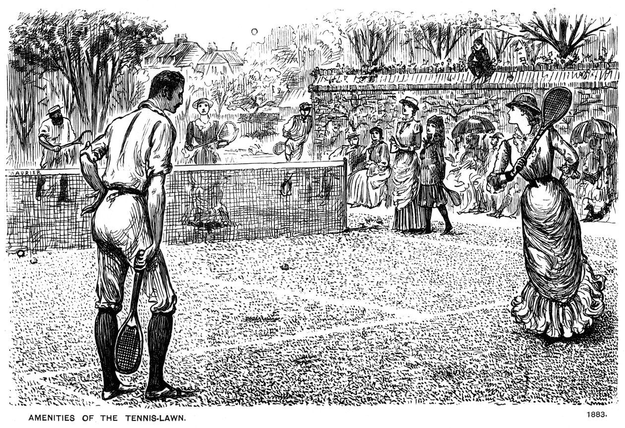 Faciliteter på Tennis Lawn, 1883 1891. av George du Maurier