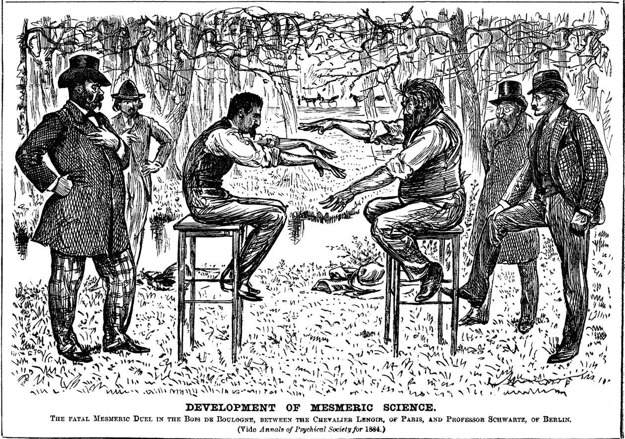 Utveckling av mesmerisk vetenskap, 1883 av George du Maurier