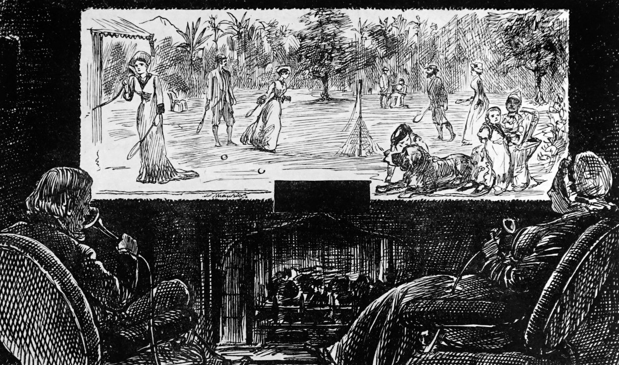 George du Maurier skildrar sin vision av tillämpningen av Edisons telefonoskop av George du Maurier