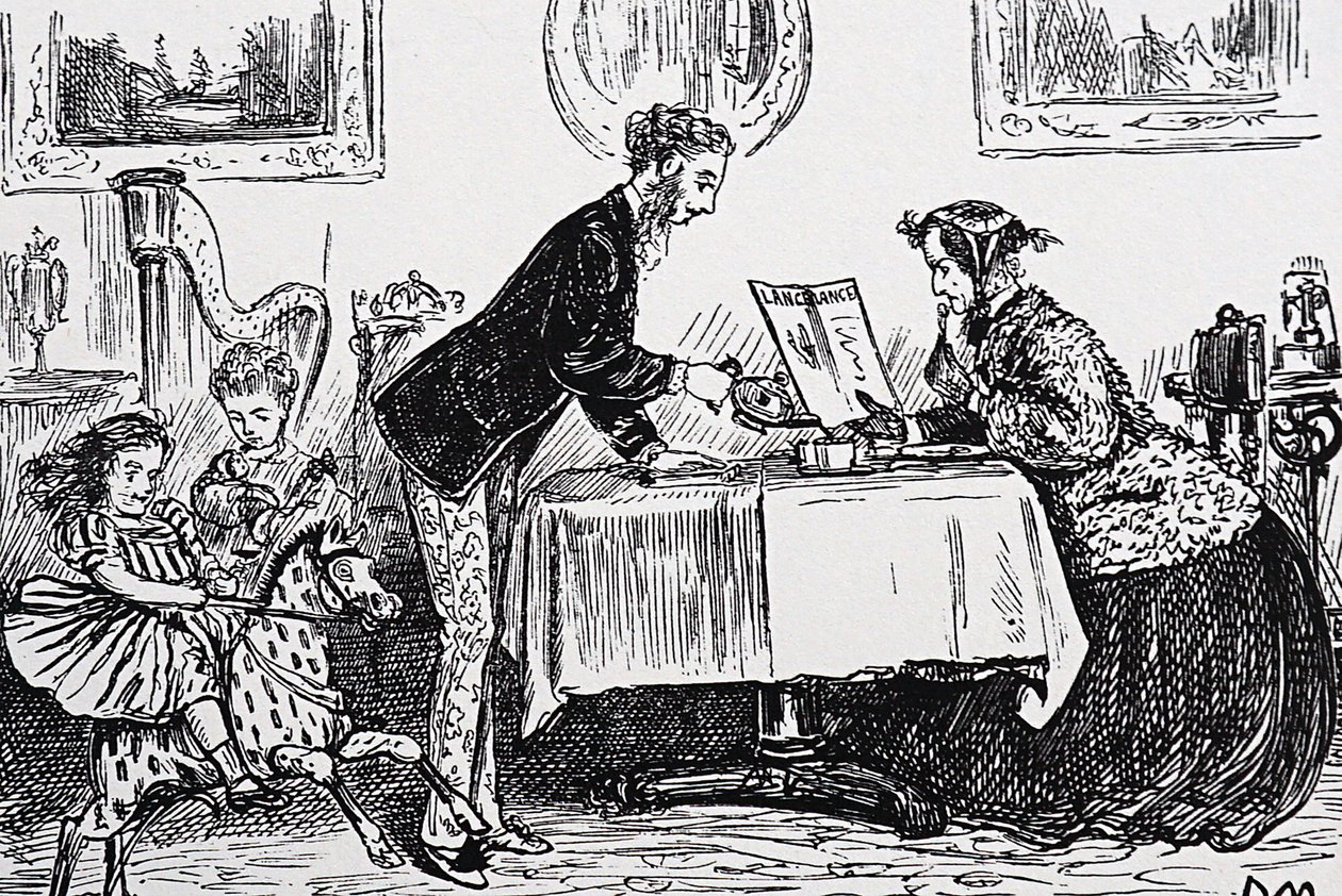 År 1865 fick Elizabeth Garrett Anderson licens att utöva medicin som den första kvinnliga läkaren av George du Maurier