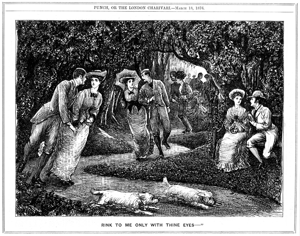 Rink to me only with your eyes, 1876. av George du Maurier