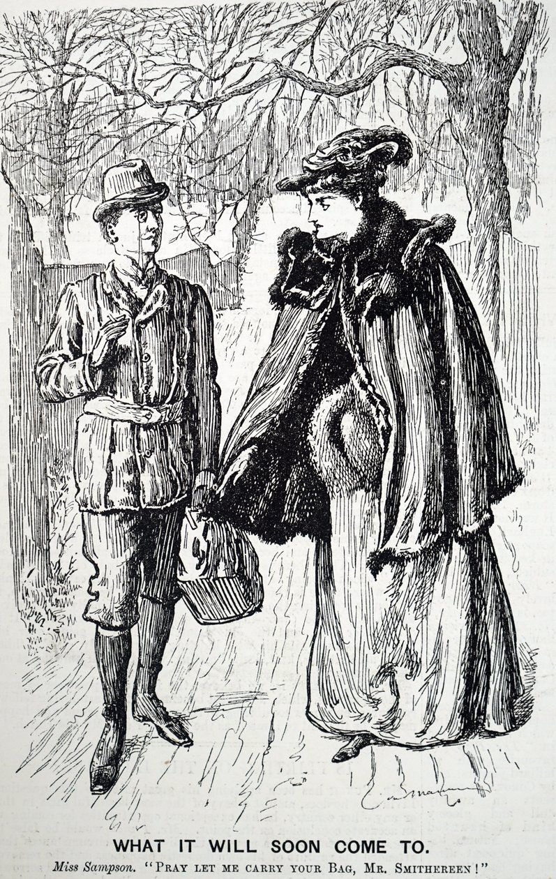 Den moderna kvinnans beteenden. av George du Maurier