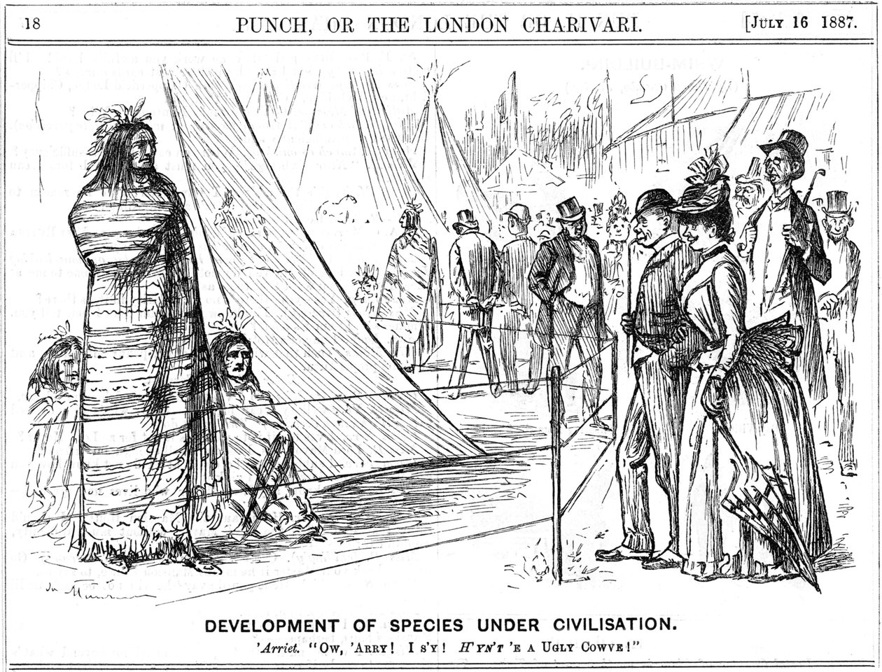 Det gamla evolutionära argumentet om Natur eller Nurture. Det skulle vara en modig person som kom fram till detta bevis. George du Maurier tecknad från Punch, London av George du Maurier
