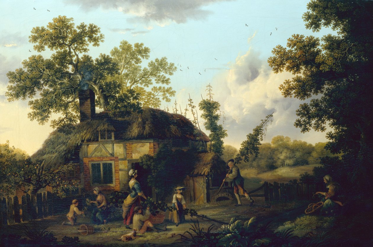 The Hop Pickers (olja på duk) av George of Chichester Smith