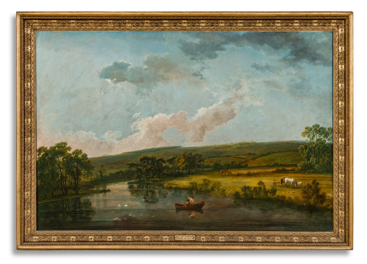 Hazel Gap, Near Welbeck (olja på duk) av George the Elder Barret