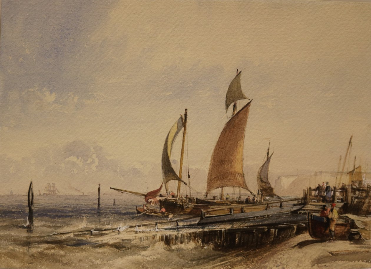 Kustscen, ca 1830 (akvarell och bodycolour på papper) av George the Elder Chambers