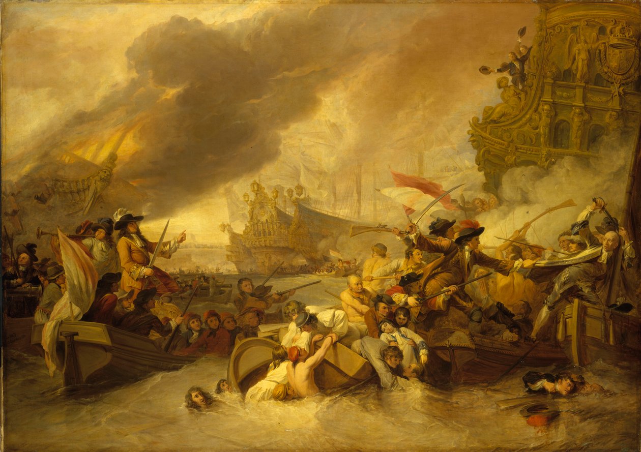 Slaget vid La Hogue, 23 maj 1692 av George the Elder Chambers