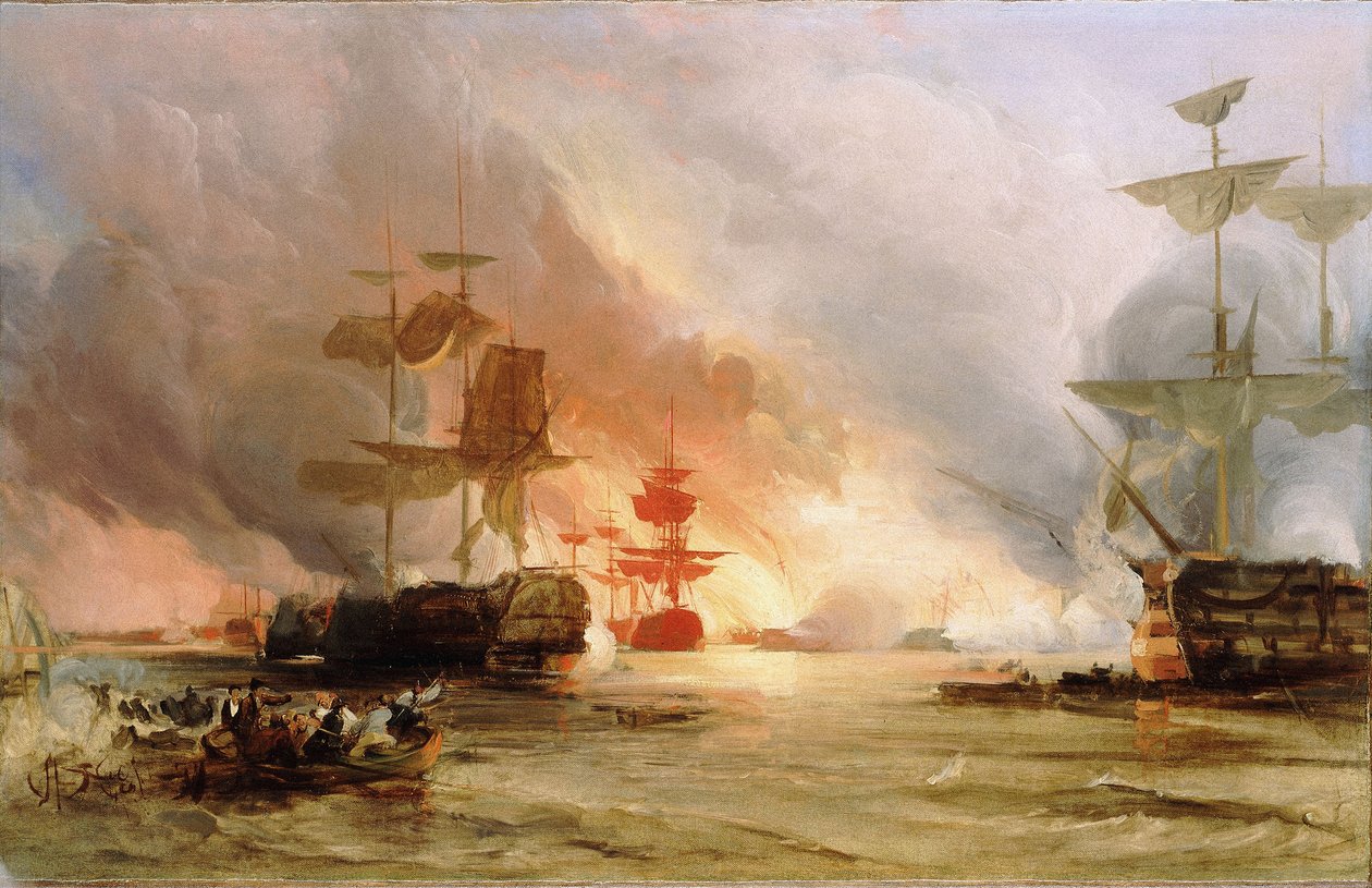 Bombardemanget av Alger, 27 augusti 1816, ca 1836 (oljemålning) av George the Elder Chambers