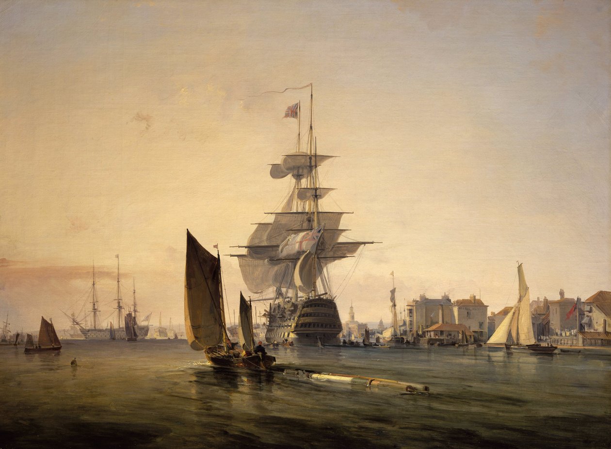 Fartyget "Britannia" på väg in i Portsmouth (England) den 4 februari av George the Elder Chambers