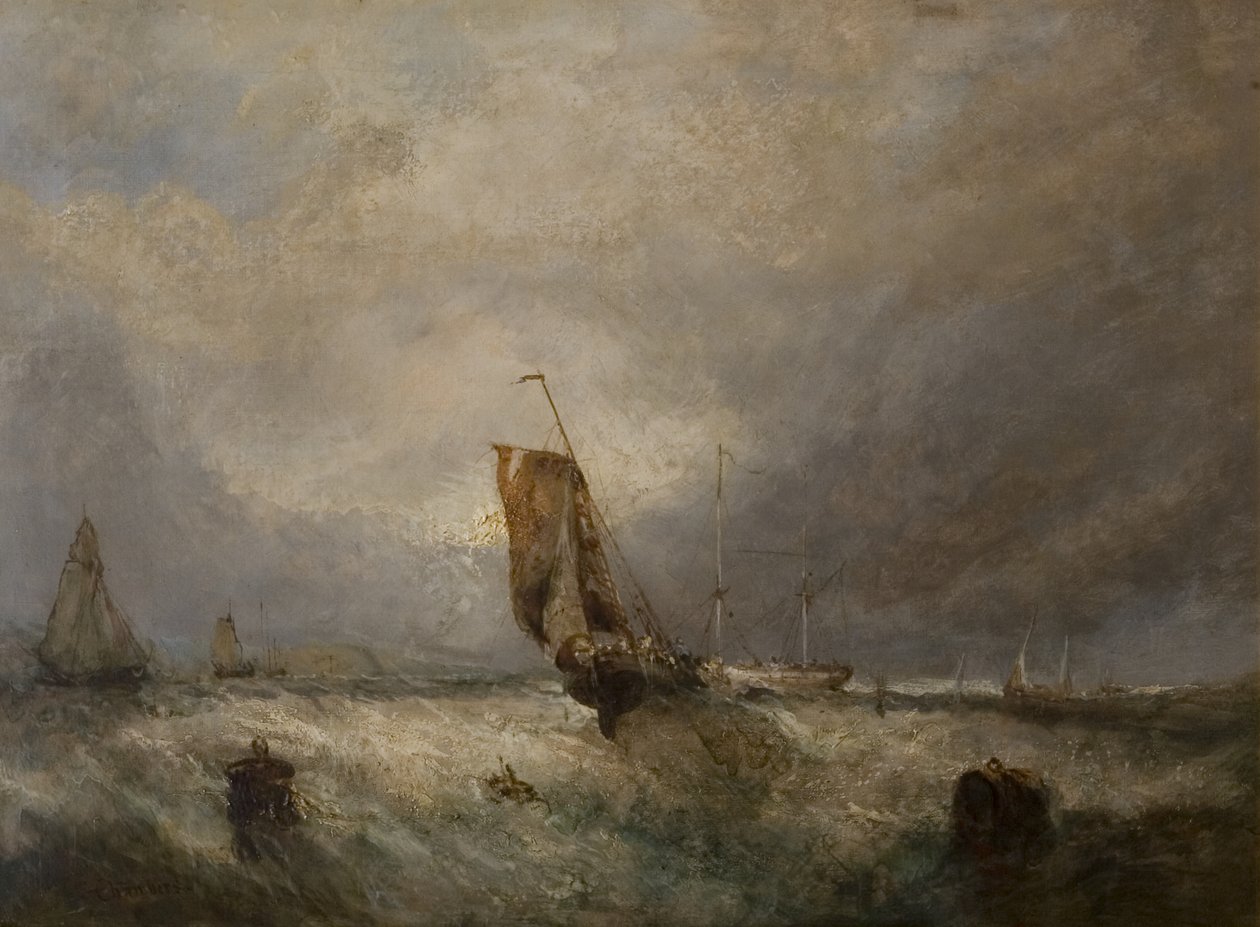 Havsbild, ca 1840 av George the Elder after Chambers