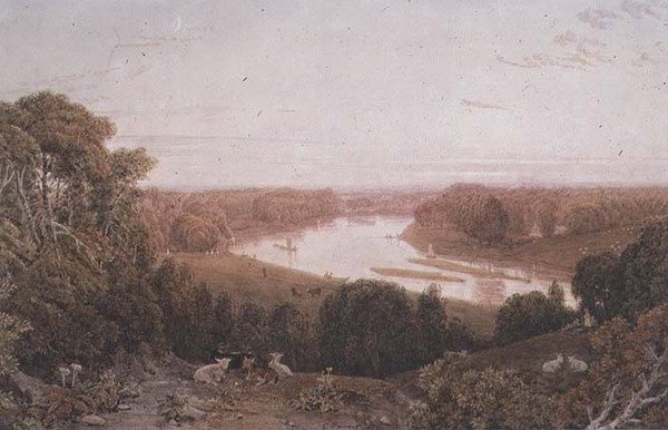 Utsikt från Richmond Hill, Surrey av George the Younger Barret