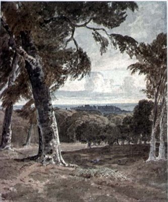 Windsor Park, med slottet i fjärran av George the Younger Barret