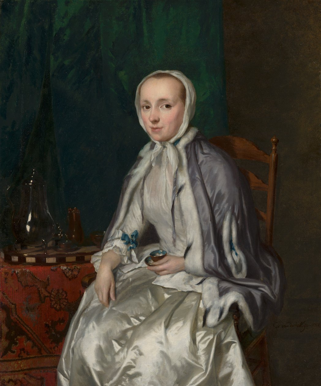 Porträtt av Elisabeth Troost, ca 1758 av George van der Mijn