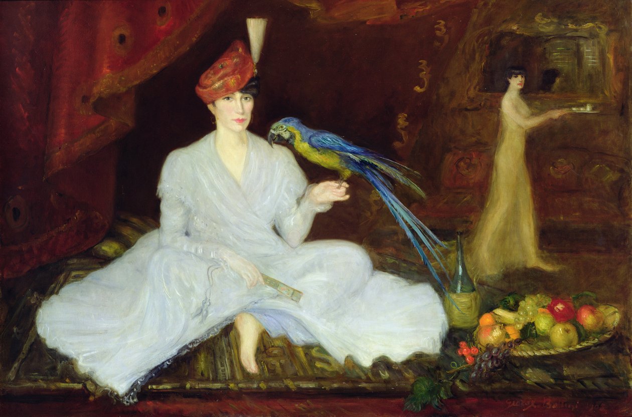 Kvinna med en papegoja, 1905 av Georges Bottini