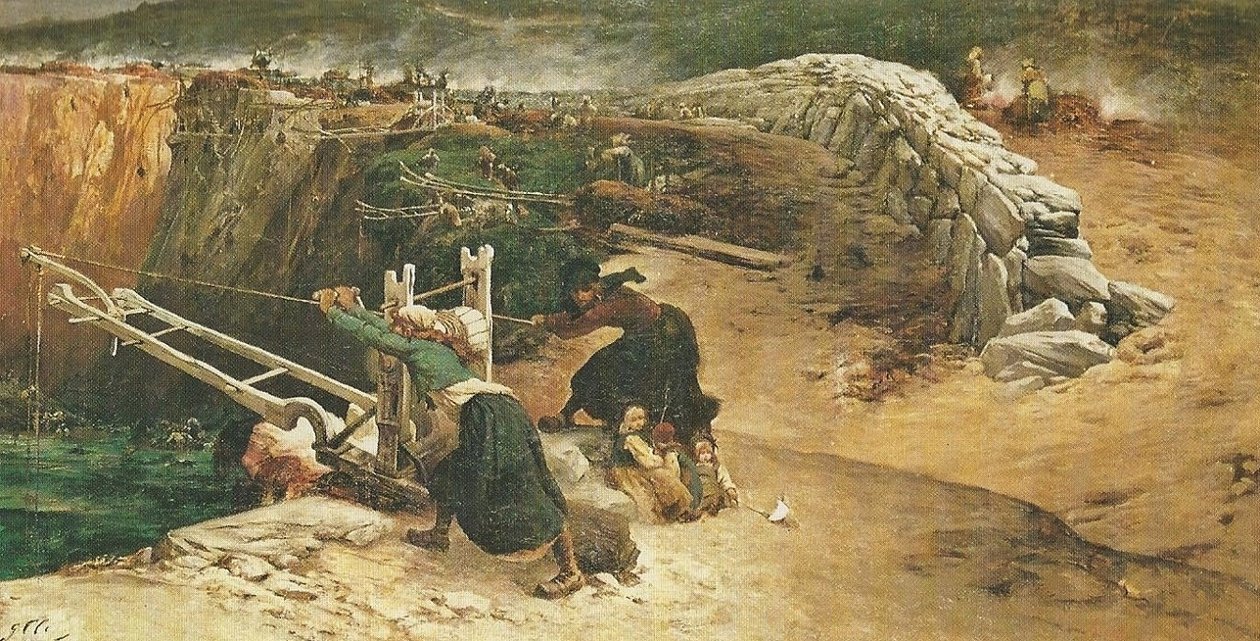 Kelp-burning at the Pointe du Raz  av Georges Clairin