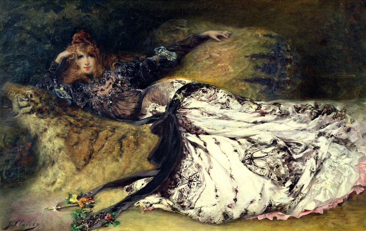 Sarah Bernhardt (1844-1923) 1871 swed av Georges Clairin