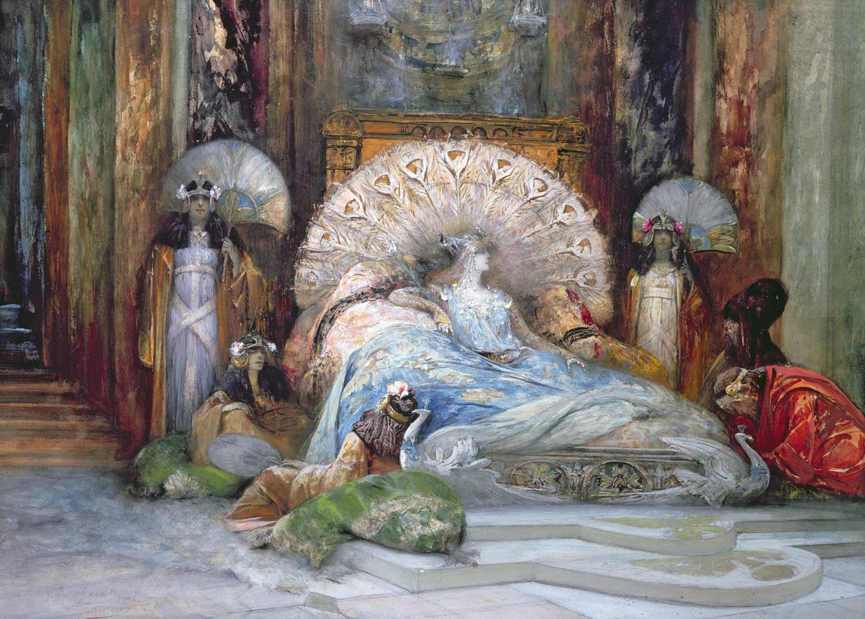 Sarah Bernhardt i titelrollen "Theodora", av Victorien Sardou, producerad i Paris 1884, 1902 av Georges Clairin
