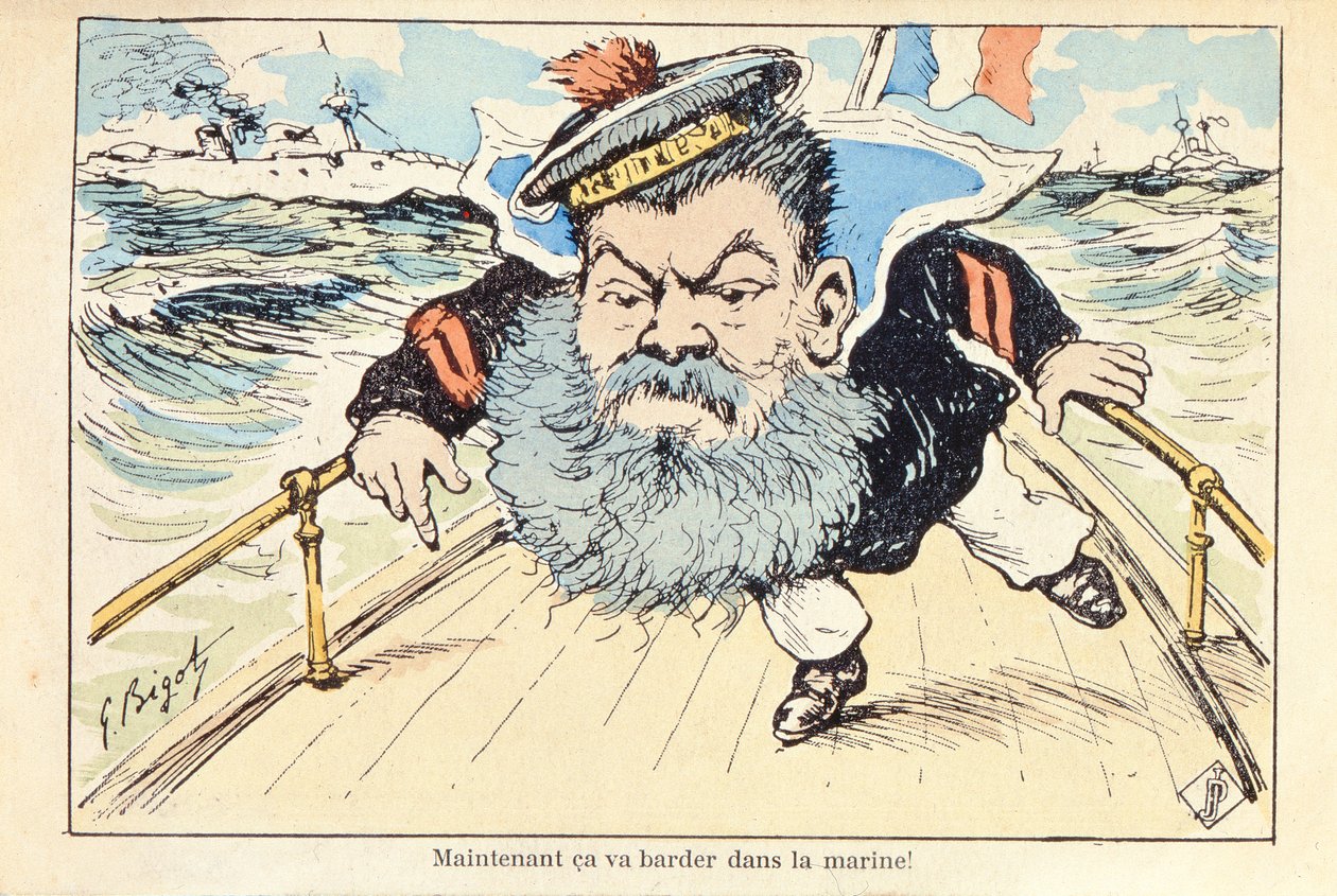 Karikatyr av marinministern Camille Pelletan (1846-1915) av Georges Ferdinand Bigot