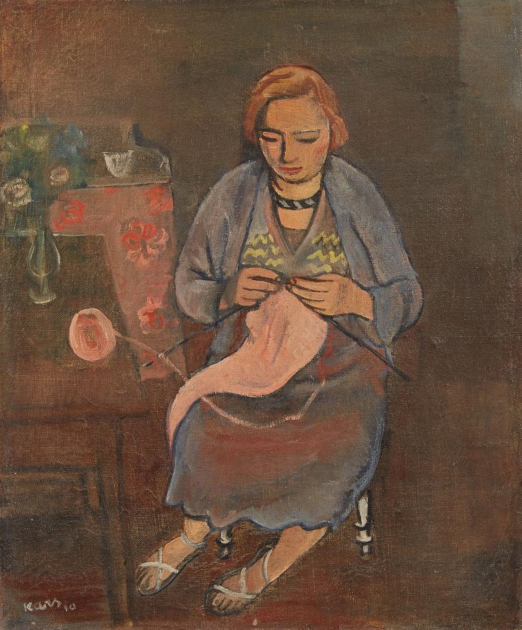  Femme au tricotn av Georges Karpeles