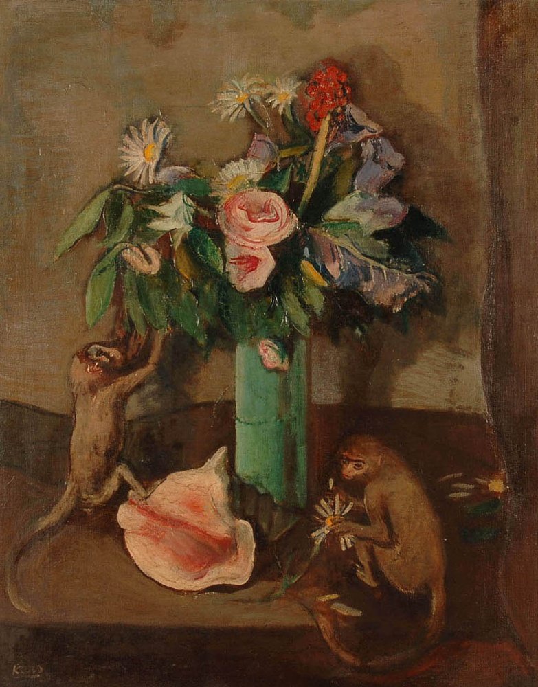  Fleurs et singesnDeutsch: Blumen und Affenn  av Georges Karpeles