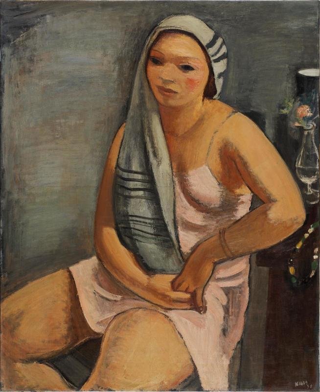 Femme au chale grisn  av Georges Karpeles